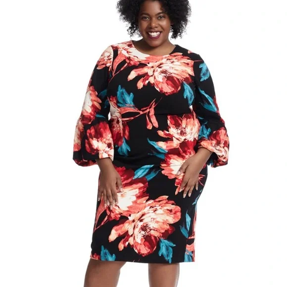 London Times Peony Ruched Bell Sleeve Dress (Plus Size) at Nordstrom Rack - Womens Plus-Size Dresses London Times Peony Ruched Bell Sleeve Dress (Plus Size) at Nordstrom Rack - Womens Plus-Size Dresses
